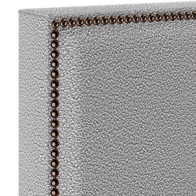 Cabeceira Box Casal King Com Tachas 195 cm Vicenza L02 Bouclê Cinza - Lyam Decor