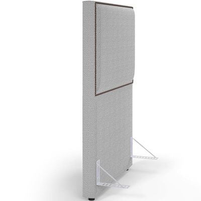 Cabeceira Box Solteiro Com Tachas 100 cm Vicenza L02 Bouclê Cinza - Lyam Decor