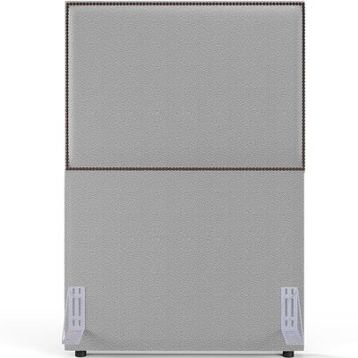 Cabeceira Box Solteiro Com Tachas 100 cm Vicenza L02 Bouclê Cinza - Lyam Decor