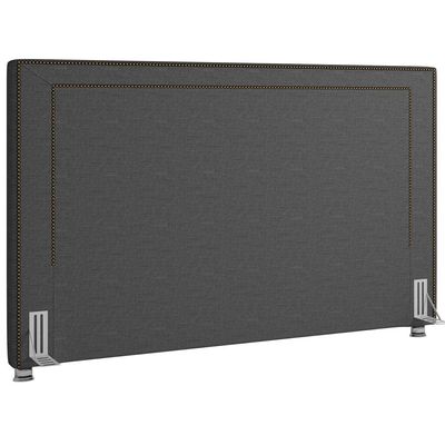 Cabeceira Cama Box Casal King 195 cm P05 Berlim Linho Cinza Escuro - Lyam Decor