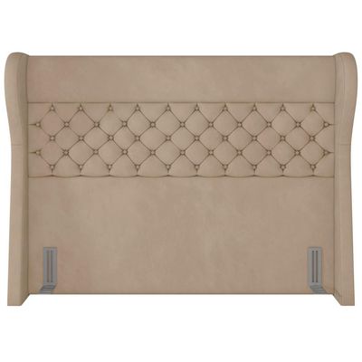 Cabeceira Cama Box Casal 140 cm P05 Madrid Veludo Bege - Lyam Decor