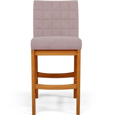 Kit 05 Banquetas Baixa Para Cozinha Bancada Bar Sala Jantar Fixa Mila L02 Suede Rosê - Lyam Decor