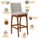 Kit 06 Banquetas Altas Para Cozinha Sala De Jantar Fixa Mila B04 Bouclê Creme - Lyam Decor