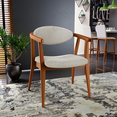 Poltrona Decorativa Para Sala De Estar E Recepção Cecília L02 Bouclê Creme - Lyam Decor