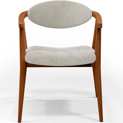 Poltrona Decorativa Para Sala De Estar E Recepção Cecília L02 Bouclê Creme - Lyam Decor