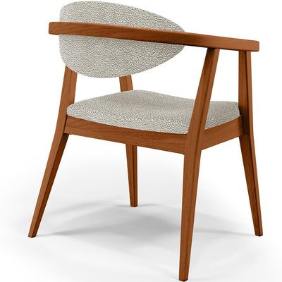 Poltrona Decorativa Para Sala De Estar E Recepção Cecília L02 Bouclê Creme - Lyam Decor