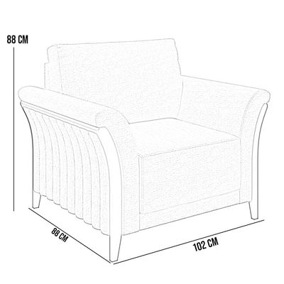 Poltrona Para Sala De Estar Decorativa Base Fixa Stefan M03 Linho Chumbo - Lyam Decor