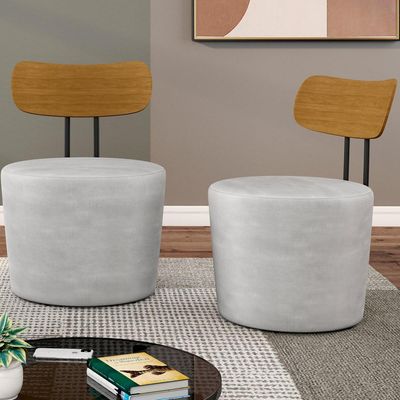 Poltrona Para Sala De Estar Decorativa Base Fixa Luara M03 Veludo Cinza - Lyam Decor