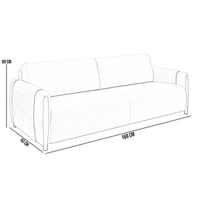 Sofá 02 Lugares Para Sala De Estar Pés Em Madeira 168 cm Flora M03 Linho Bege - Lyam Decor