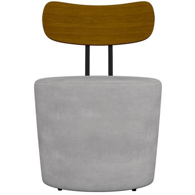 Poltrona Para Sala De Estar Decorativa Base Fixa Luara M03 Veludo Cinza - Lyam Decor