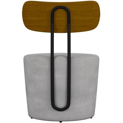 Poltrona Para Sala De Estar Decorativa Base Fixa Luara M03 Veludo Cinza - Lyam Decor