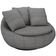 Poltrona Para Sala De Estar Decorativa Giratória Kira M03 Linho Cinza - Lyam Decor
