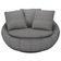 Poltrona Para Sala De Estar Decorativa Giratória Kira M03 Linho Cinza - Lyam Decor