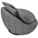 Poltrona Para Sala De Estar Decorativa Giratória Kira M03 Linho Cinza - Lyam Decor
