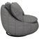 Poltrona Para Sala De Estar Decorativa Giratória Kira M03 Linho Cinza - Lyam Decor