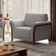 Poltrona Para Sala De Estar Decorativa Base Fixa Stefan M03 Linho Cinza - Lyam Decor