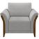 Poltrona Para Sala De Estar Decorativa Base Fixa Stefan M03 Linho Cinza - Lyam Decor