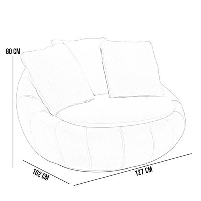 Poltrona Para Sala De Estar Decorativa Giratória Kira M03 Linho Bege - Lyam Decor