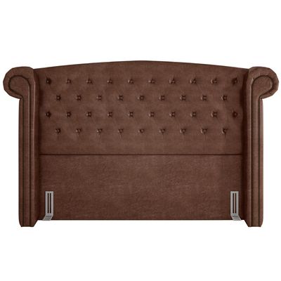 Cabeceira Cama Box Casal King 195 cm P05 Sofia Corino Marrom - Lyam Decor