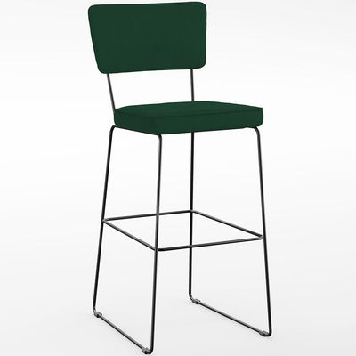 Banqueta Alta Bar Cozinha Sala De Jantar Fixa Allana L02 Suede Verde Musgo - Lyam Decor