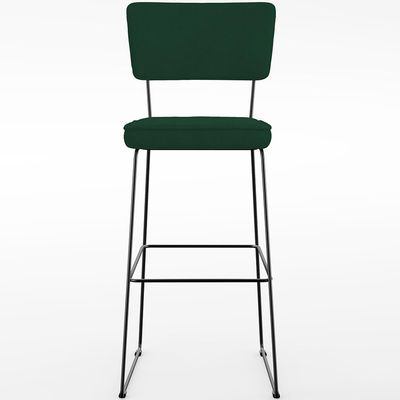 Banqueta Alta Bar Cozinha Sala De Jantar Fixa Allana L02 Suede Verde Musgo - Lyam Decor