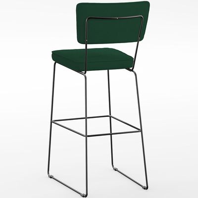 Banqueta Alta Bar Cozinha Sala De Jantar Fixa Allana L02 Suede Verde Musgo - Lyam Decor