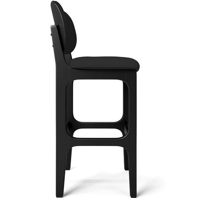 Banqueta Alta Para Cozinha Madeira Fixa Betta L02 Preto Facto Preto - Lyam Decor