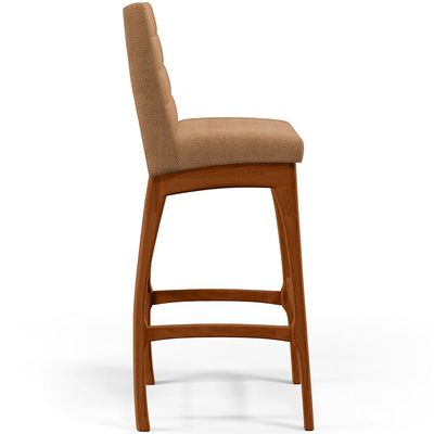 Banqueta Alta Para Cozinha Sala De Jantar Fixa Mila L02 Bouclê Mostarda - Lyam Decor