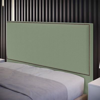 Cabeceira Box Casal King Com Tachas 195 cm Vicenza L02 Bouclê Oliva - Lyam Decor