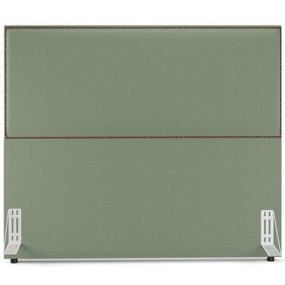 Cabeceira Box Casal King Com Tachas 195 cm Vicenza L02 Bouclê Oliva - Lyam Decor