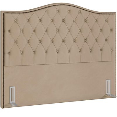 Cabeceira Cama Box Casal King 195 cm P05 Grécia Veludo Bege - Lyam decor