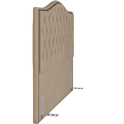 Cabeceira Cama Box Casal King 195 cm P05 Grécia Veludo Bege - Lyam decor
