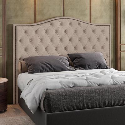 Cabeceira Cama Box Casal King 195 cm P05 Grécia Linho Bege - Lyam Decor