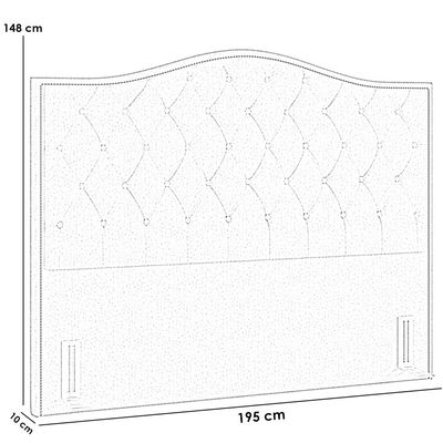 Cabeceira Cama Box Casal King 195 cm P05 Grécia Linho Bege - Lyam Decor