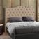 Cabeceira Cama Box Casal Queen 160 cm P05 Grécia Veludo Bege - Lyam Decor