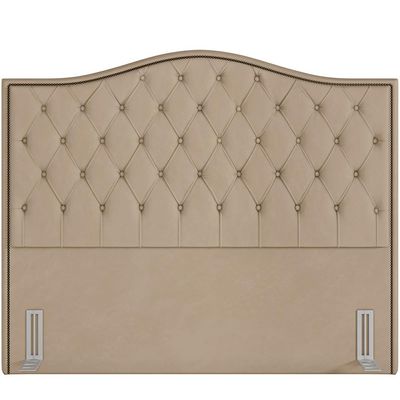 Cabeceira Cama Box Casal Queen 160 cm P05 Grécia Veludo Bege - Lyam Decor