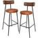Kit 02 Banquetas Alta Bar Cozinha Sala De Jantar Milão L02 Couríssimo Marrom Camel - Lyam Decor