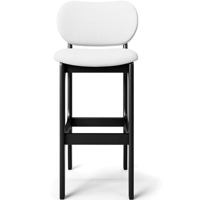 Kit 02 Banquetas Alta Para Cozinha Madeira Fixa Betta L02 Preto Facto Branco - Lyam Decor