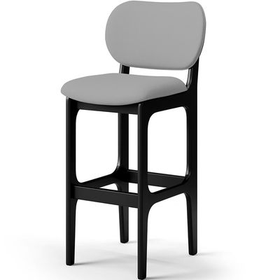 Kit 02 Banquetas Alta Para Cozinha Madeira Fixa Betta L02 Preto Facto Cinza - Lyam Decor