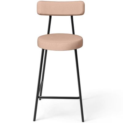 Kit 02 Banquetas Baixa Para Cozinha Sala De Jantar Bar Bancada Milão L02 Linho Rosê - Lyam Decor