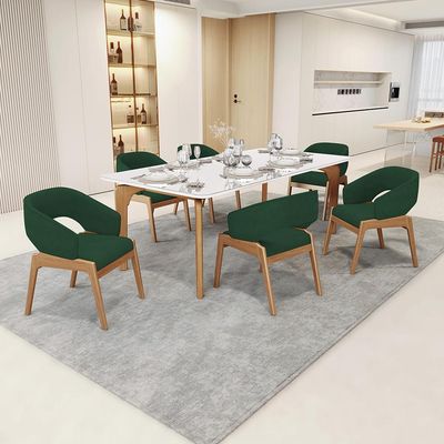 Kit 02 Cadeiras de Jantar e Estar Living Estofada Lince L02 Suede Verde Musgo - Lyam Decor
