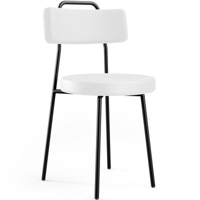 Kit 02 Cadeiras Decorativas Estofada Para Sala De Jantar Barcelona L02 Facto Branco - Lyam Decor