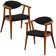 Kit 02 Poltronas Decorativas Para Sala de Estar Jantar Cecília L02 Suede Preto - Lyam Decor