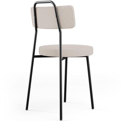 Cadeira Decorativa Estofada Para Sala De Jantar Barcelona L02 Linho Bege - Lyam Decor