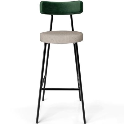 Kit 03 Banquetas Alta Bar Cozinha Sala Jantar Milão L02 Facto Verde Musgo Linho Bege - Lyam Decor