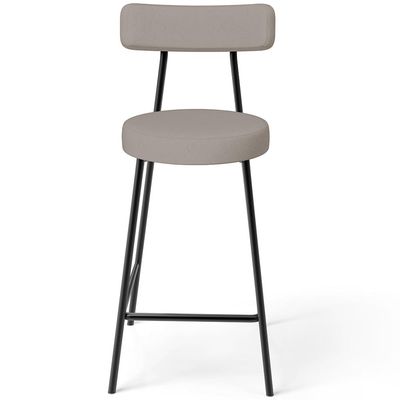 Kit 02 Banquetas Baixa Para Cozinha Sala De Jantar Bancada Milão L02 Linho Bege - Lyam Decor