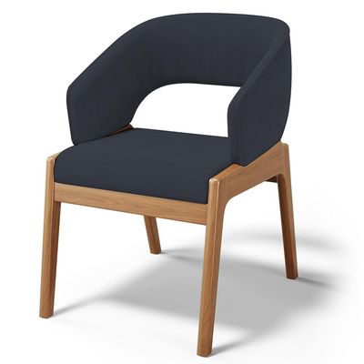 Kit 02 Cadeiras de Jantar e Estar Living Estofada Lince L02 Suede Preto - Lyam Decor