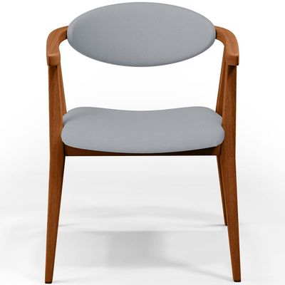 Kit 02 Poltronas Decorativas Para Sala de Estar Jantar Cecília L02 Facto Cinza - Lyam Decor