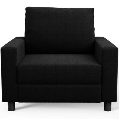 Kit 02 Poltronas Decorativa Para Sala De Estar E Recepção Malta L02 Bouclê Preto - Lyam Decor