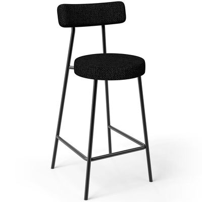 Kit 03 Banquetas Baixa Para Cozinha Sala De Jantar Bancada Milão L02 Linho Chumbo - Lyam Decor
